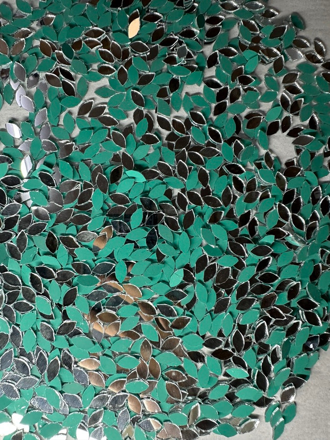 Silver Kashti Pan Shape Mirror