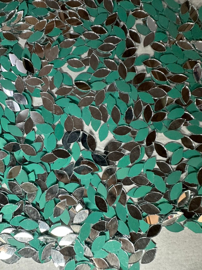 Silver Kashti Pan Shape Mirror