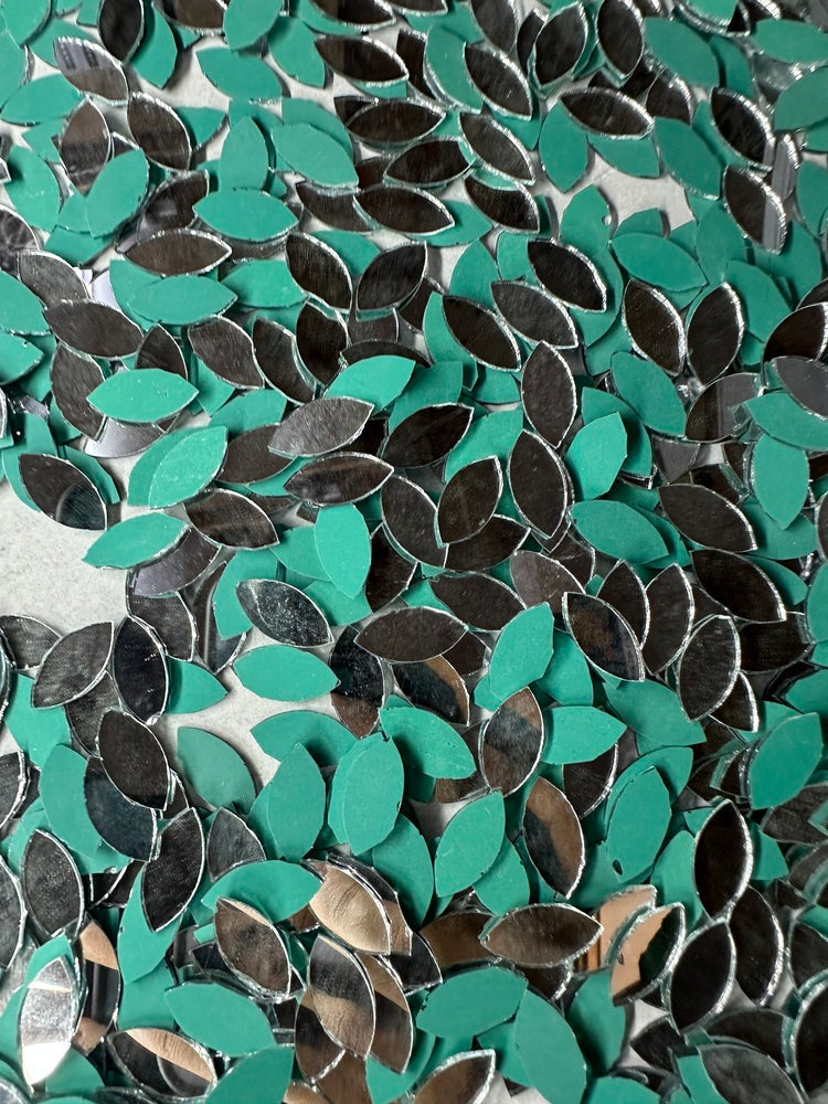 Silver Kashti Pan Shape Mirror