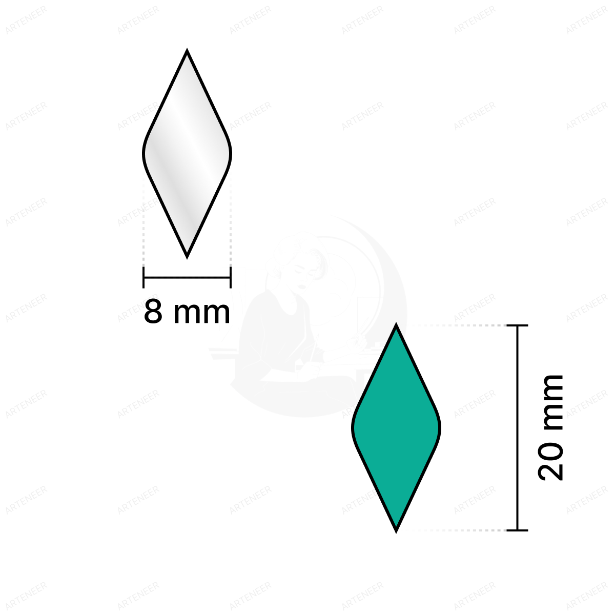 Silver LF Shape Mirror