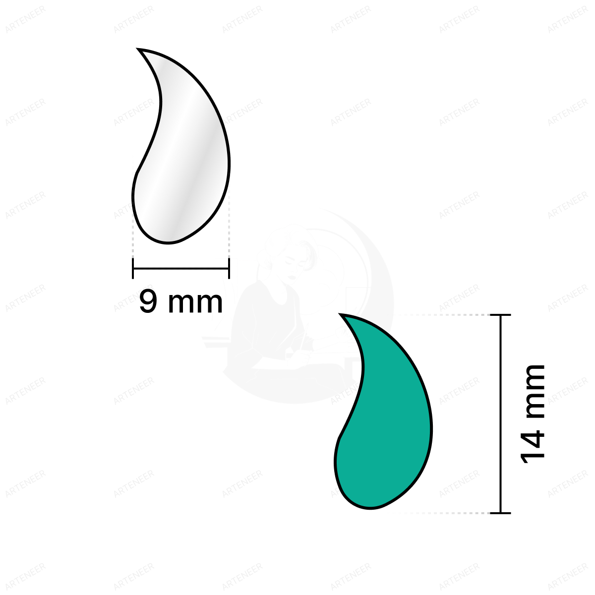 Silver Mango Shape Mirror