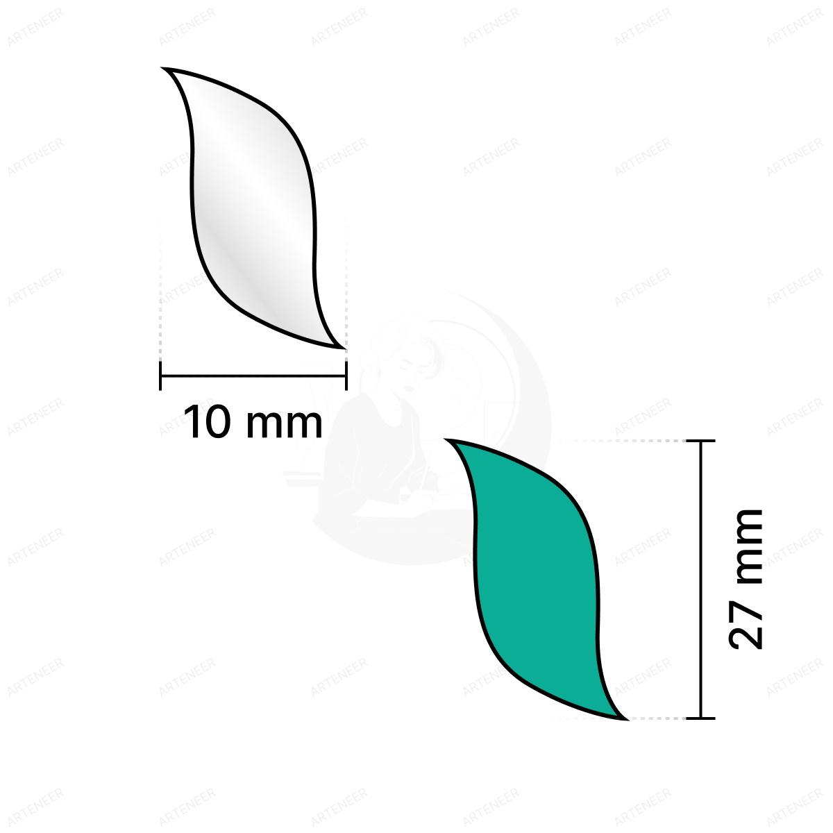 Silver S-Leaf Shape Mirror