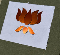 Red lotus shape mirror