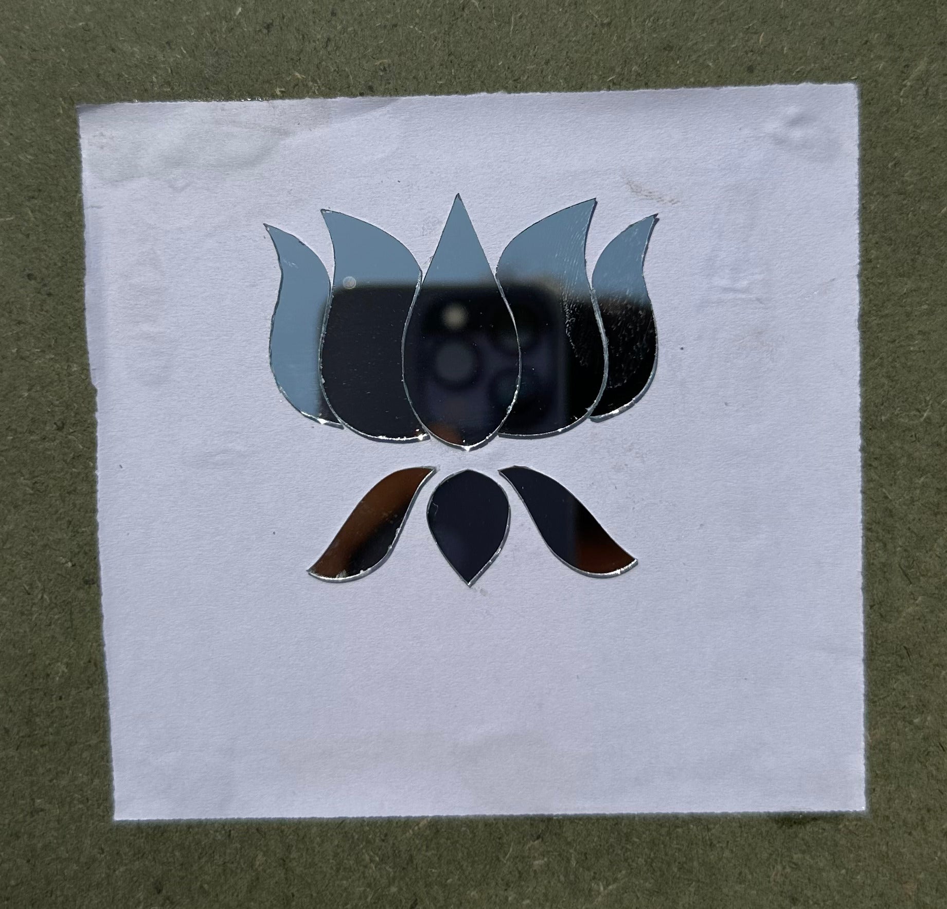 Silver lotus shape mirror