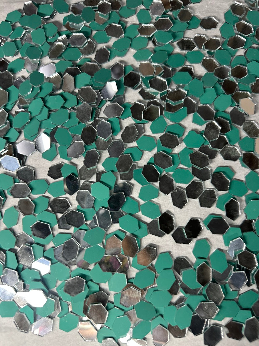 Silver Ls hexa Shape  Mirror