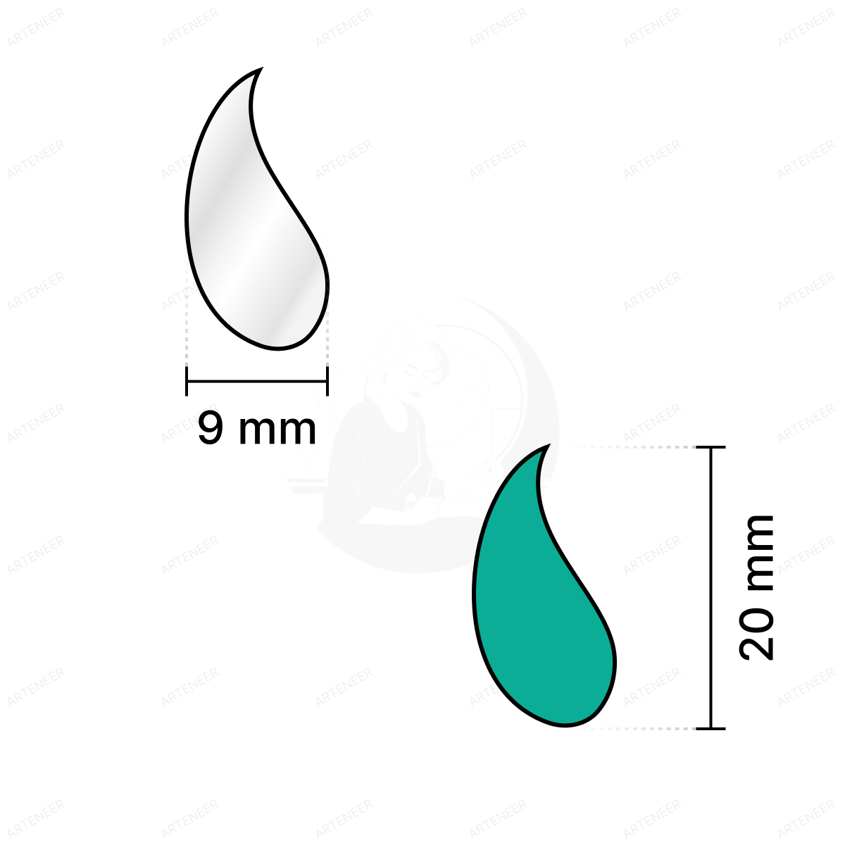 Silver Mango Shape Mirror