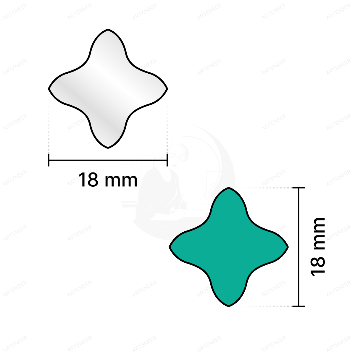 Silver Ninja Shape  Mirror