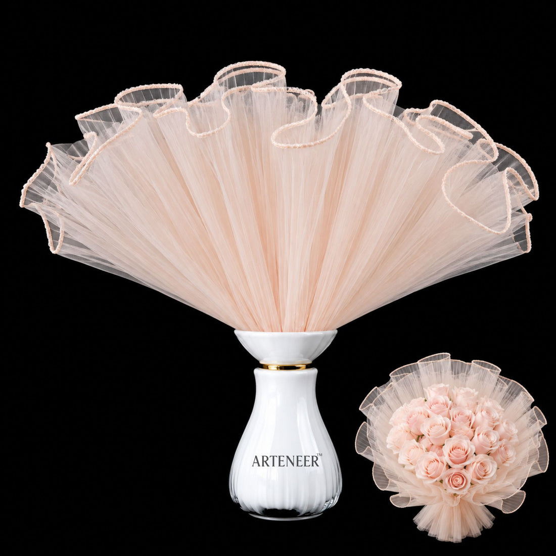 Plain Flower Bouquet Wrapping Mesh Roll | Premium Tulle Net