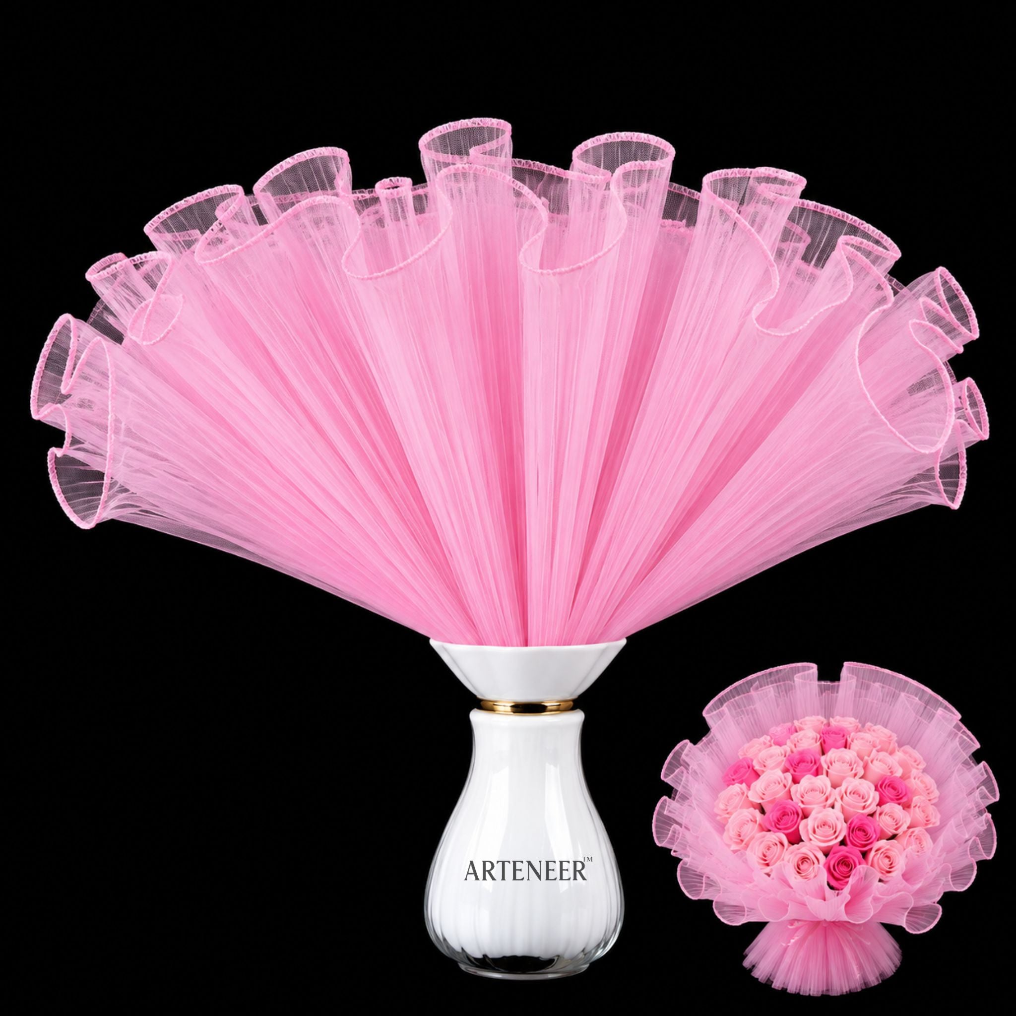 Plain Flower Bouquet Wrapping Mesh Roll | Premium Tulle Net