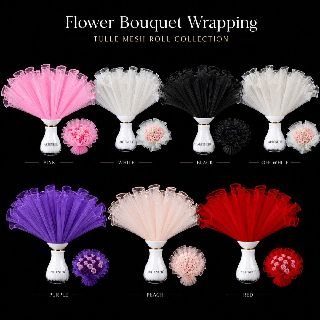Plain Flower Bouquet Wrapping Mesh Roll | Premium Tulle Net