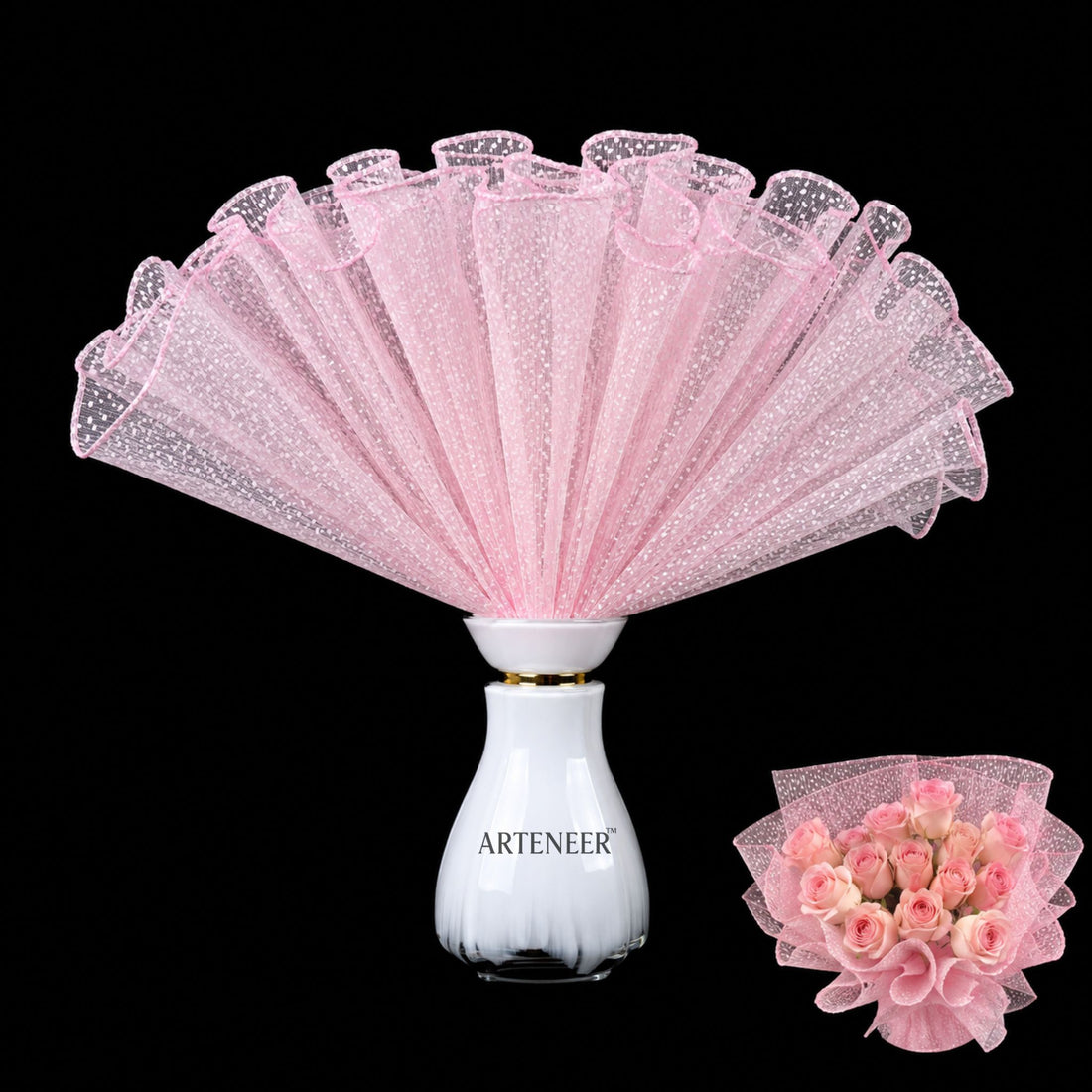 Flower Bouquet Wrapping Net - Glitter Mesh Roll