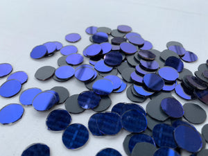 Blue Round Shape Mirror