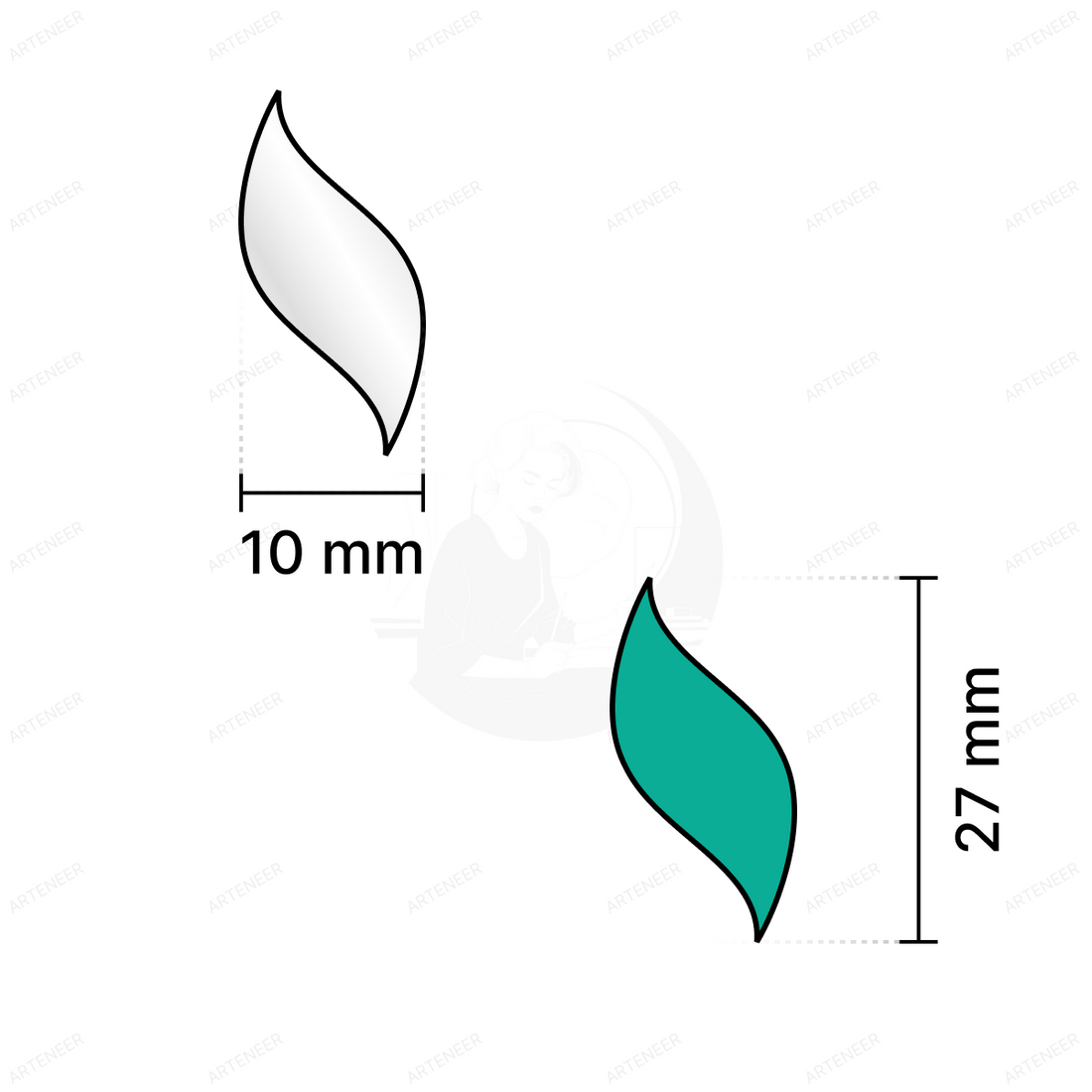 Silver S-Leaf Shape Mirror