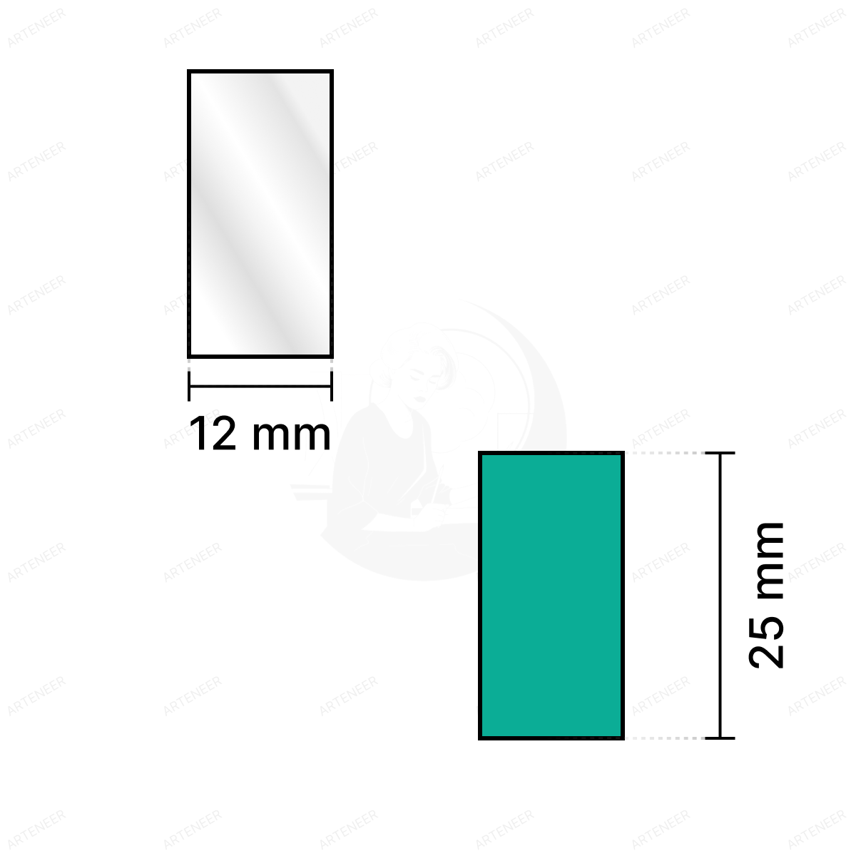 Silver Rectangle Shape Mirror