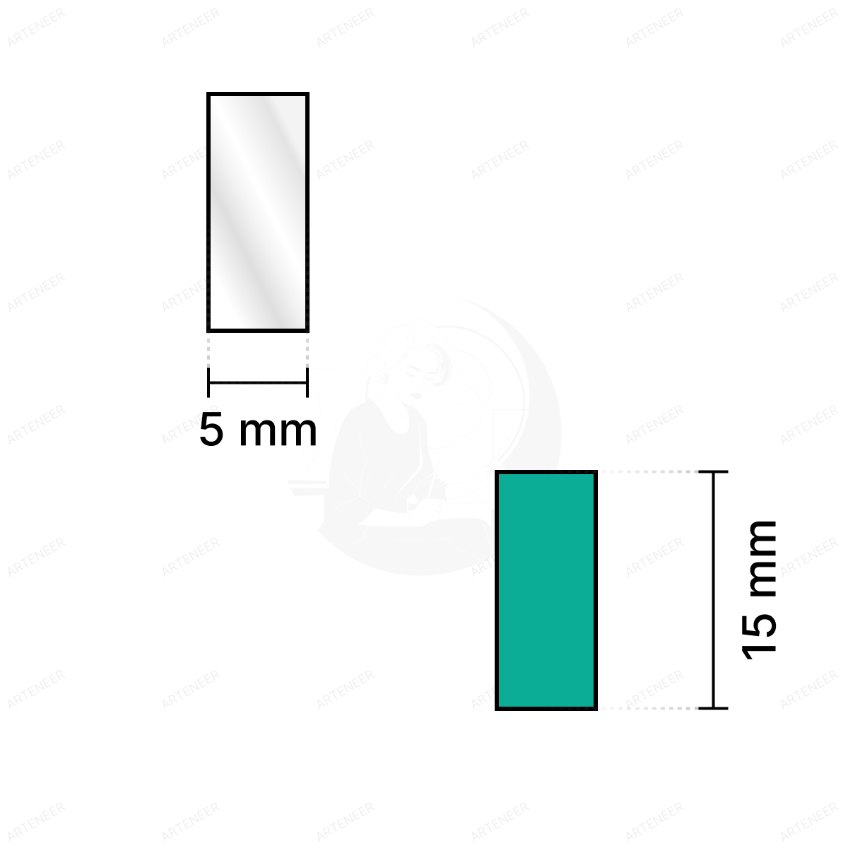 Silver Rectangle Shape Mirror