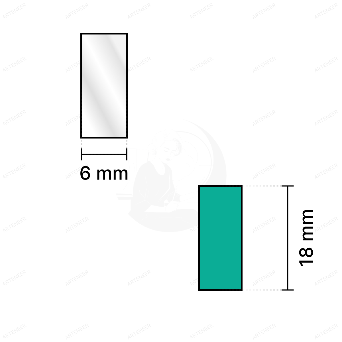 Silver Rectangle Shape Mirror