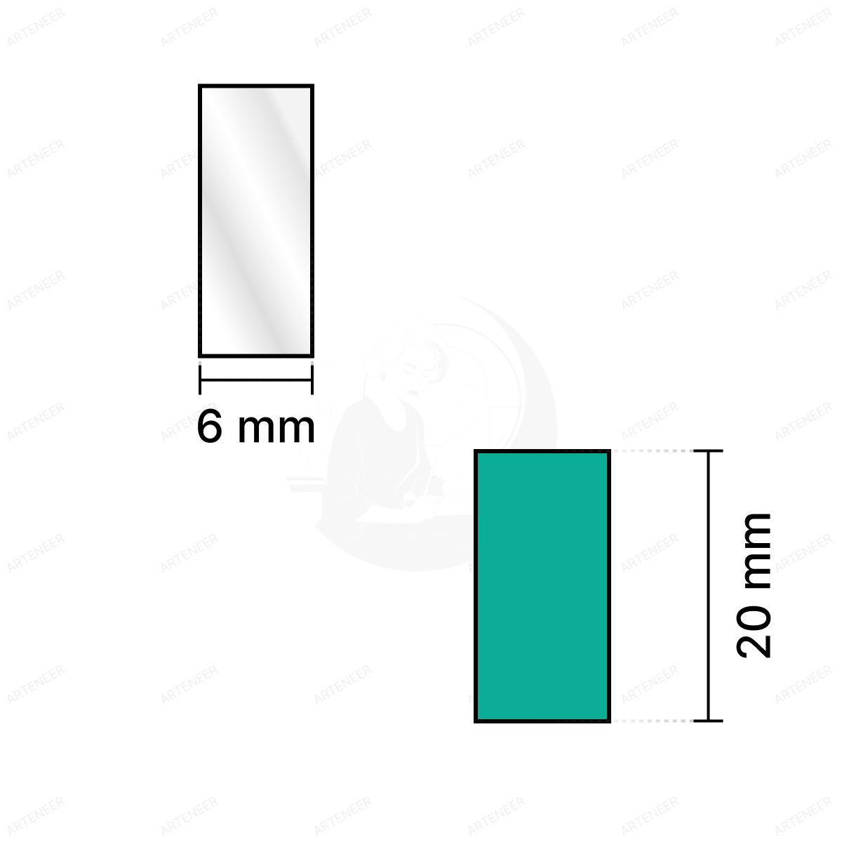 Silver Rectangle Shape Mirror