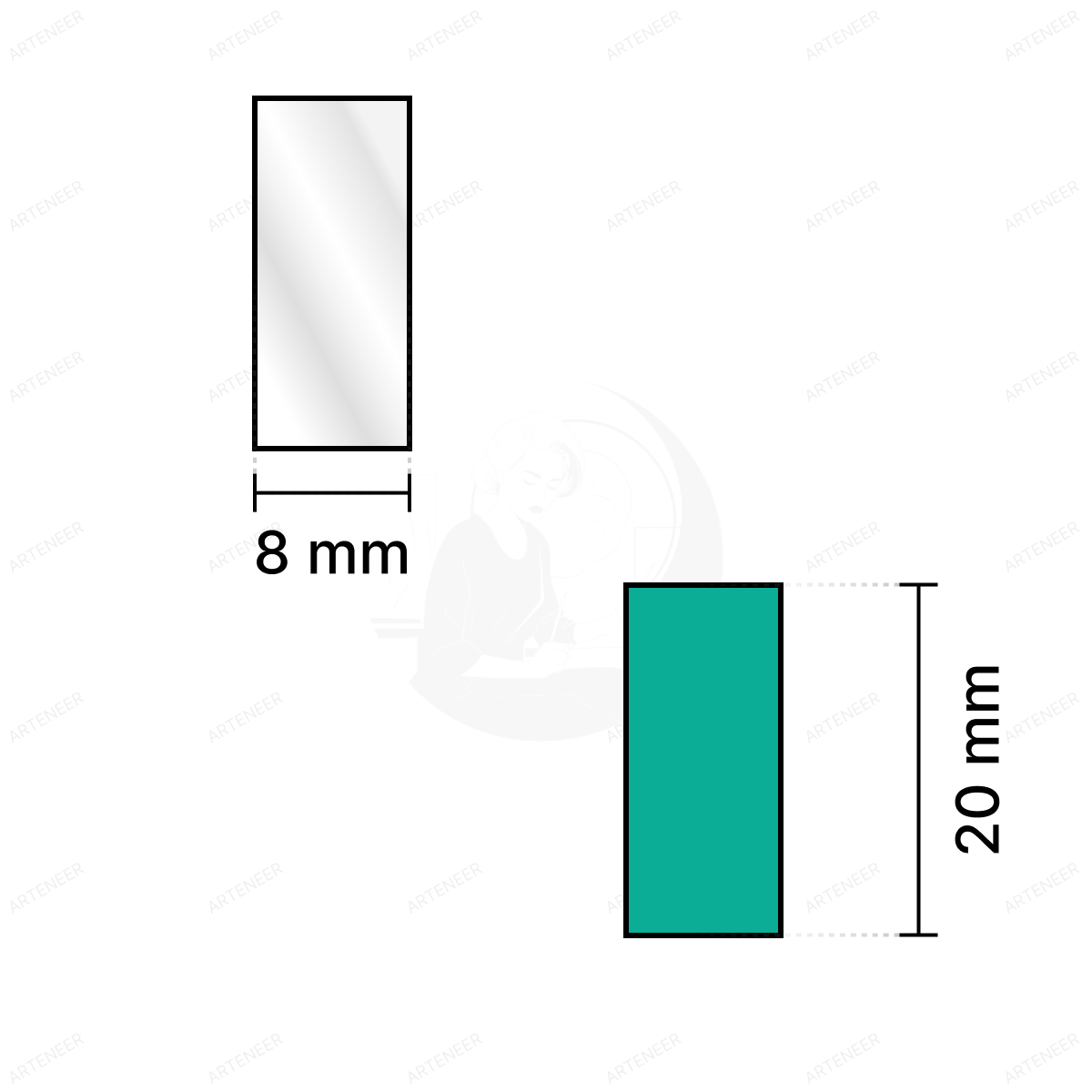 Silver Rectangle Shape Mirror