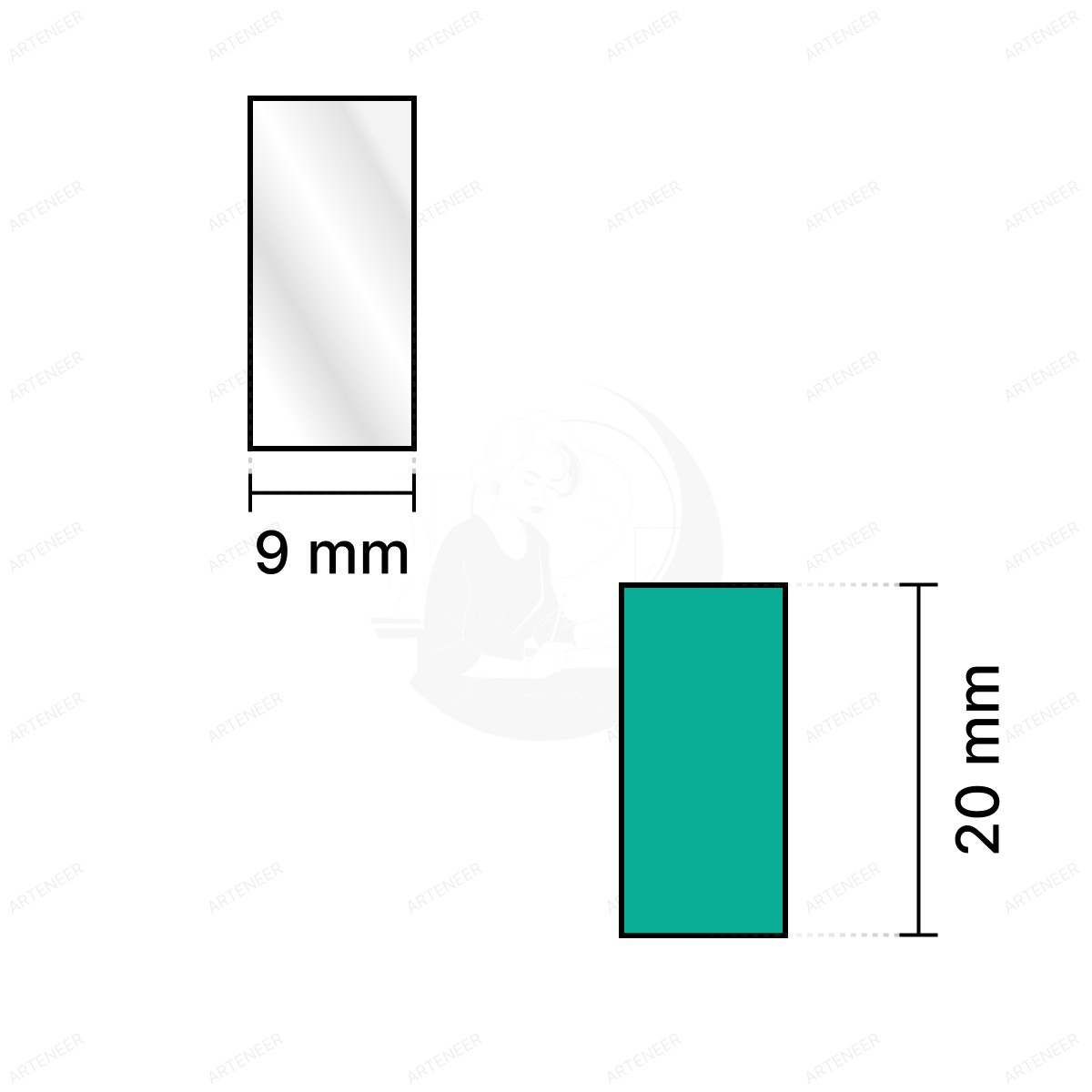 Silver Rectangle Shape Mirror