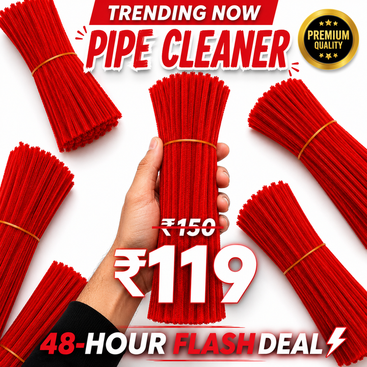 Bright Red Pipe Pipe Cleaners – 12 Inch | Pack of 100