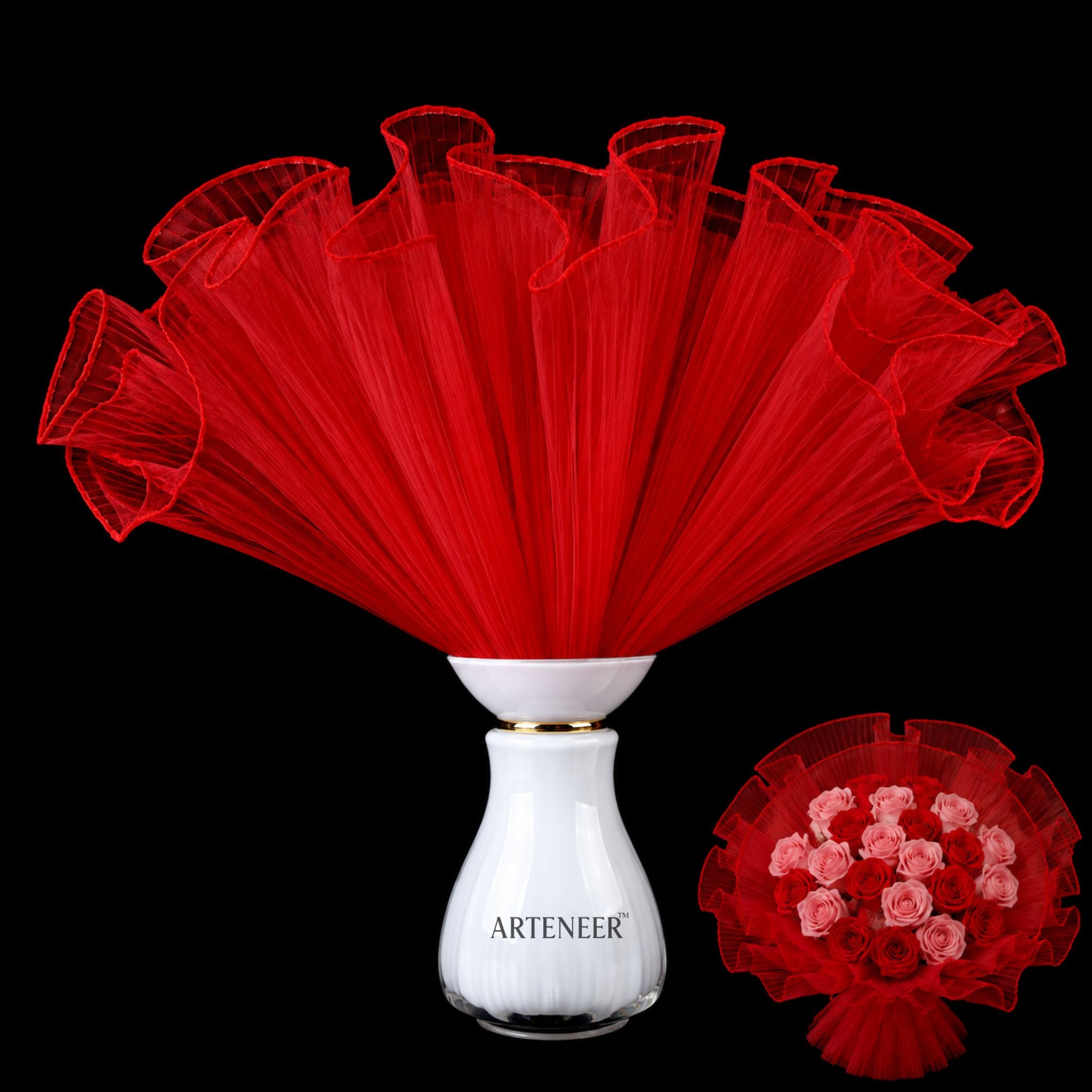Plain Flower Bouquet Wrapping Mesh Roll | Premium Tulle Net