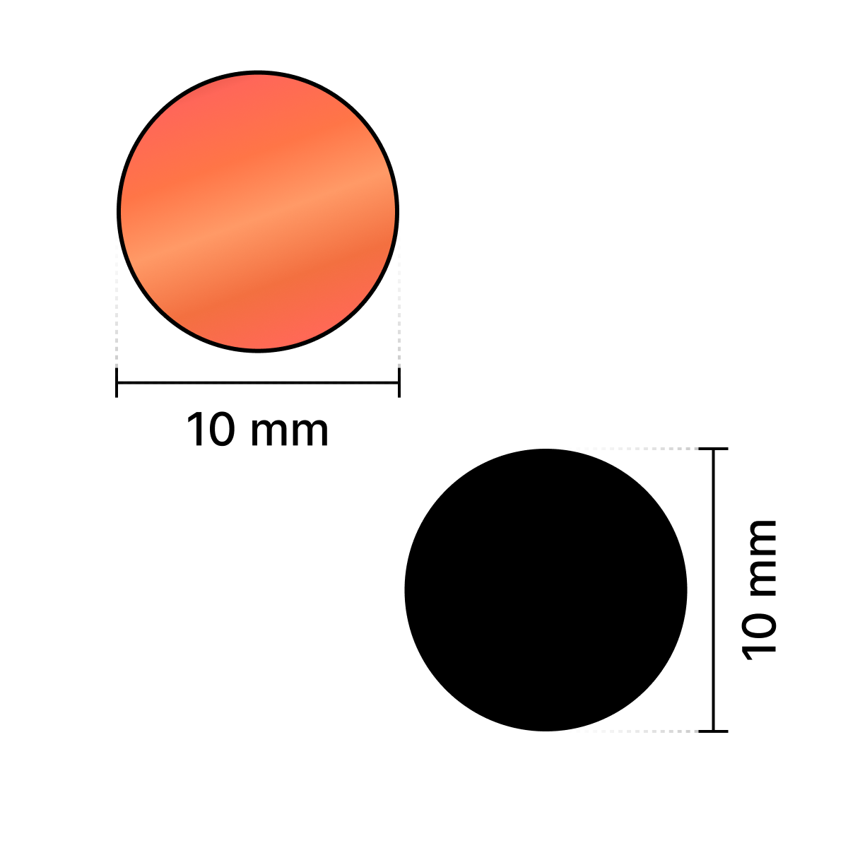 Red Round Shape Mirror