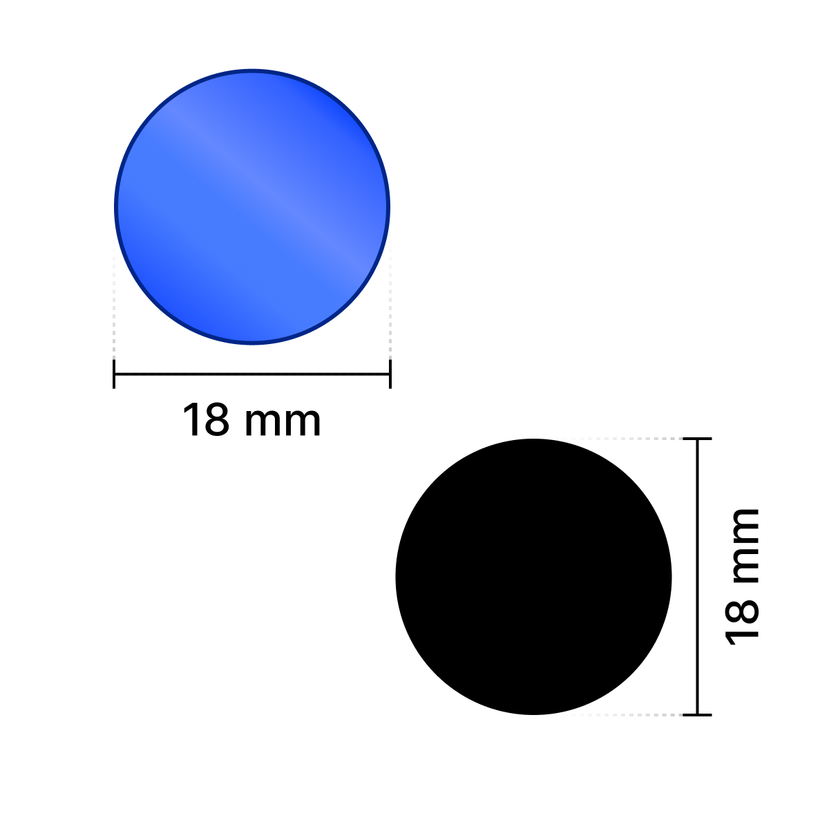 Blue Round Shape Mirror