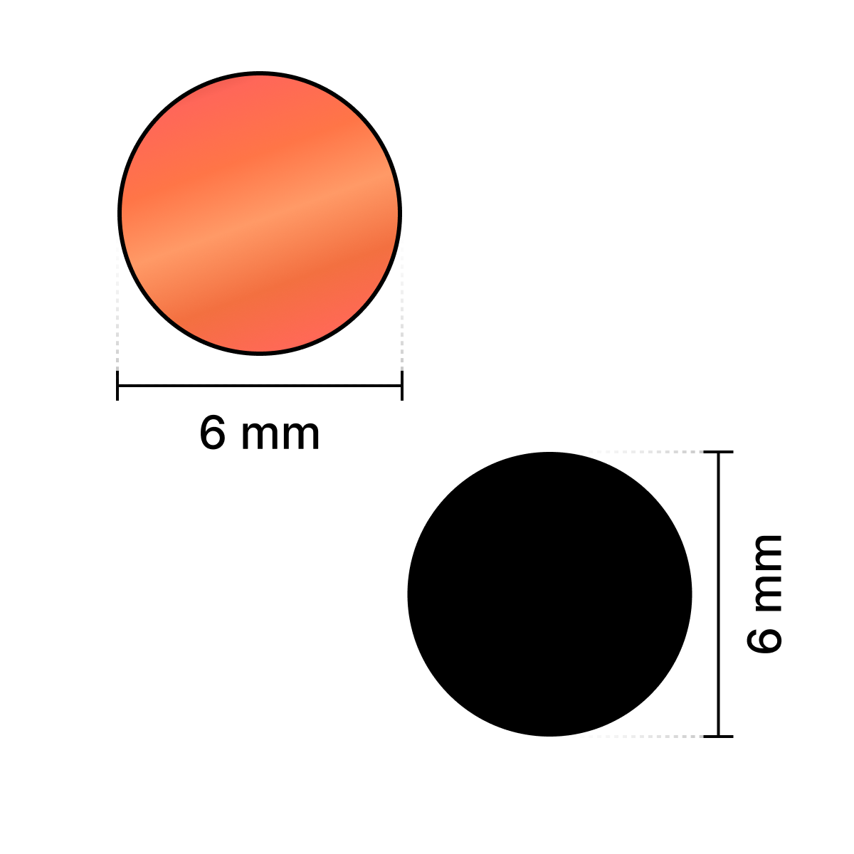 Red Round Shape Mirror