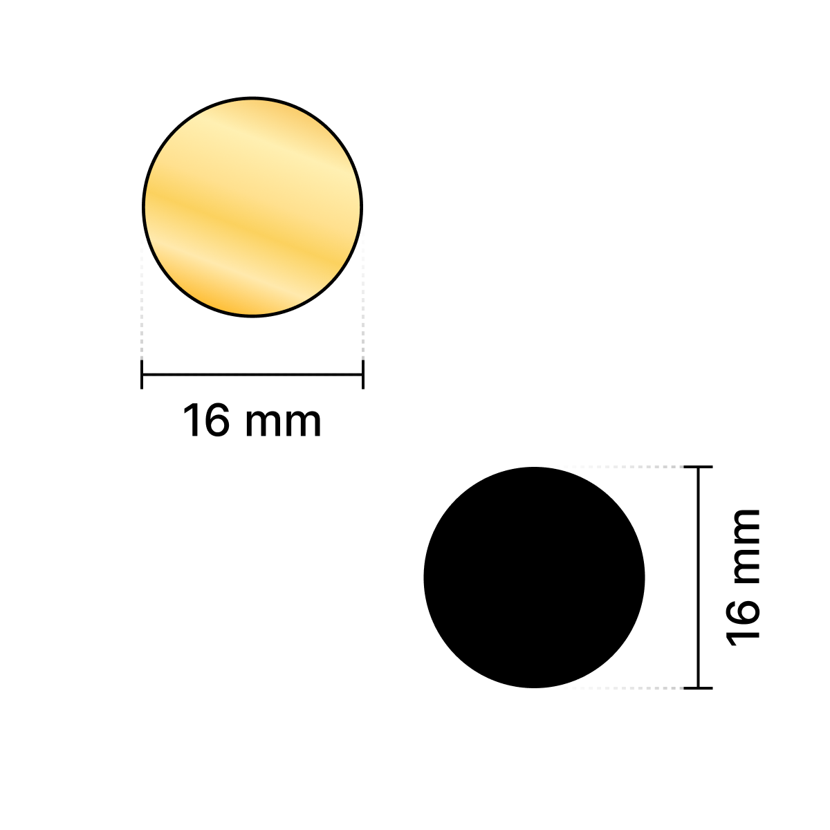 Golden Round Shape  Mirror