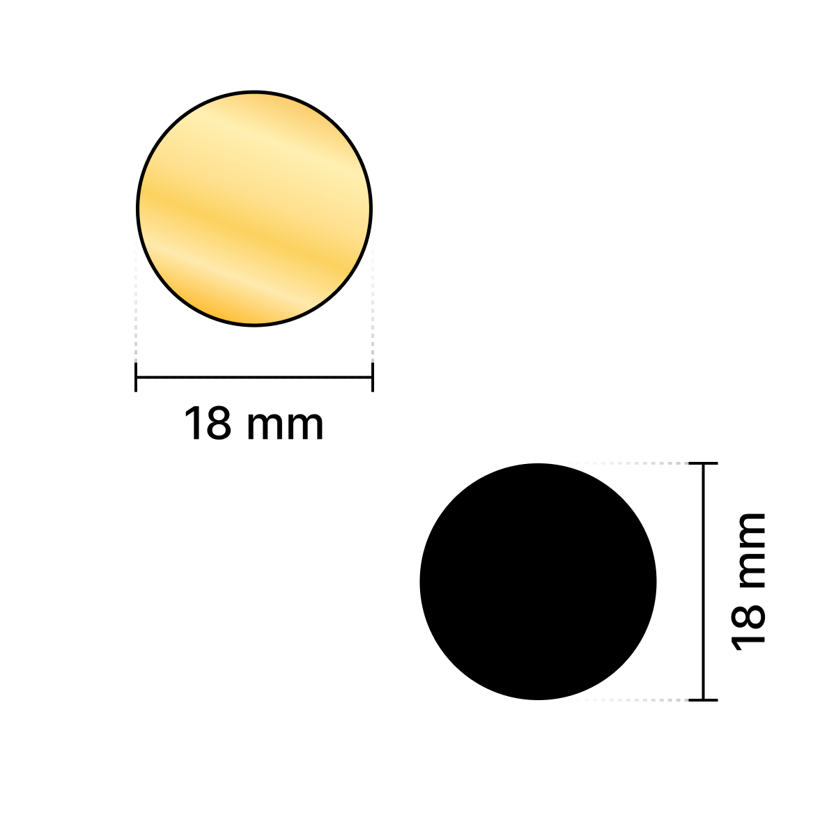 Golden Round Shape  Mirror