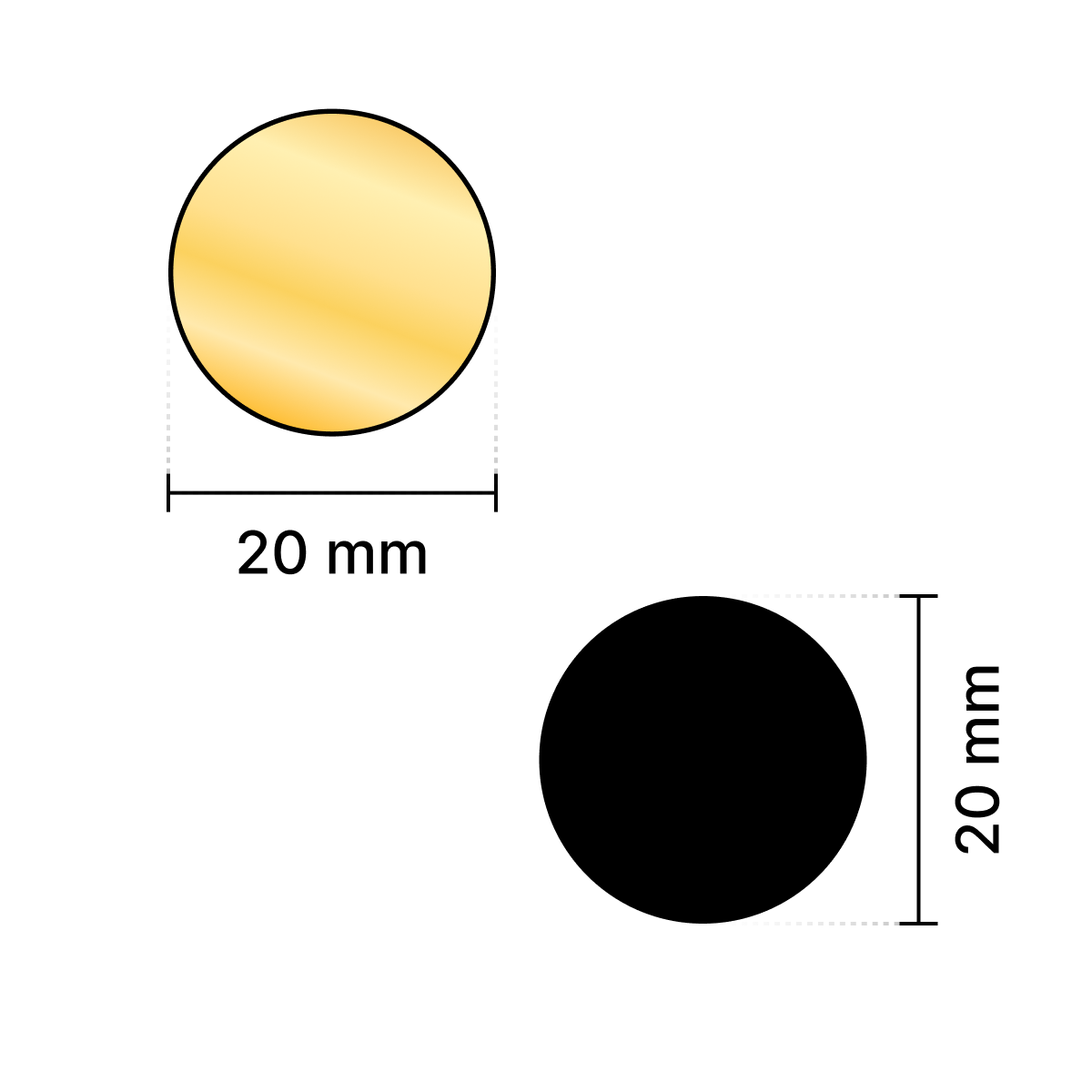 Golden Round Shape  Mirror