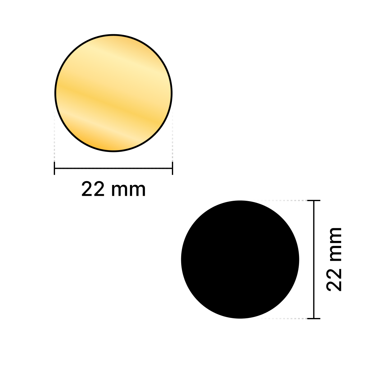 Golden Round Shape  Mirror