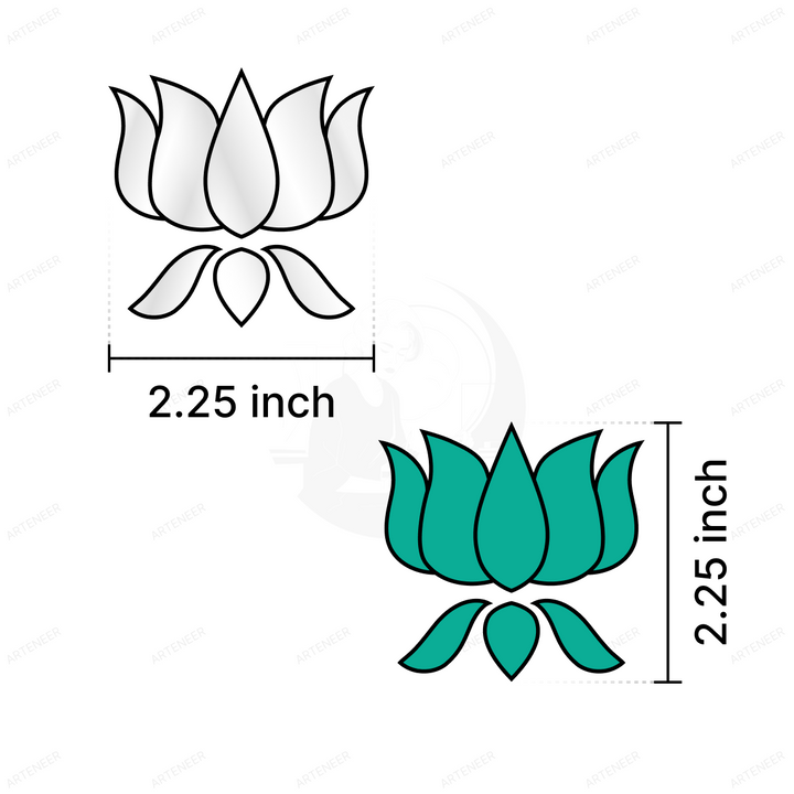 Silver lotus shape mirror