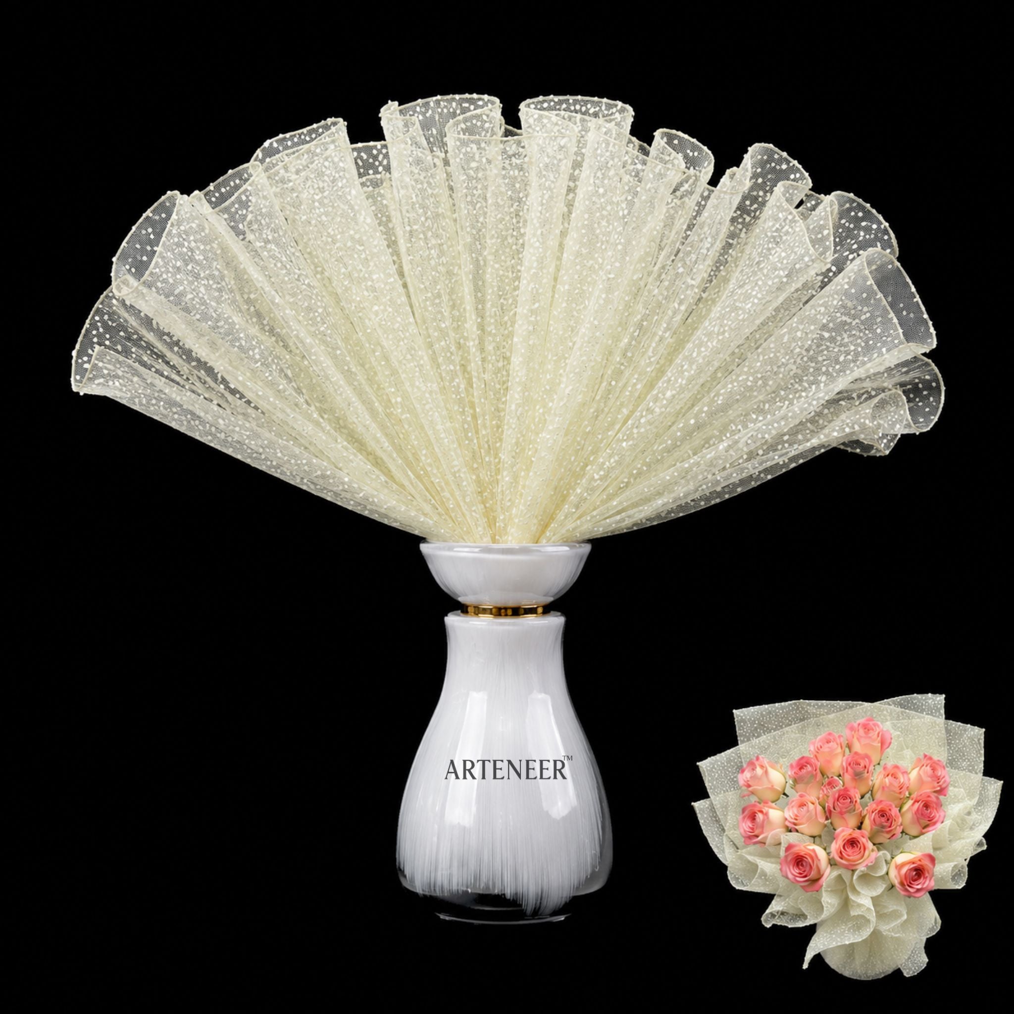 Flower Bouquet Wrapping Net - Glitter Mesh Roll