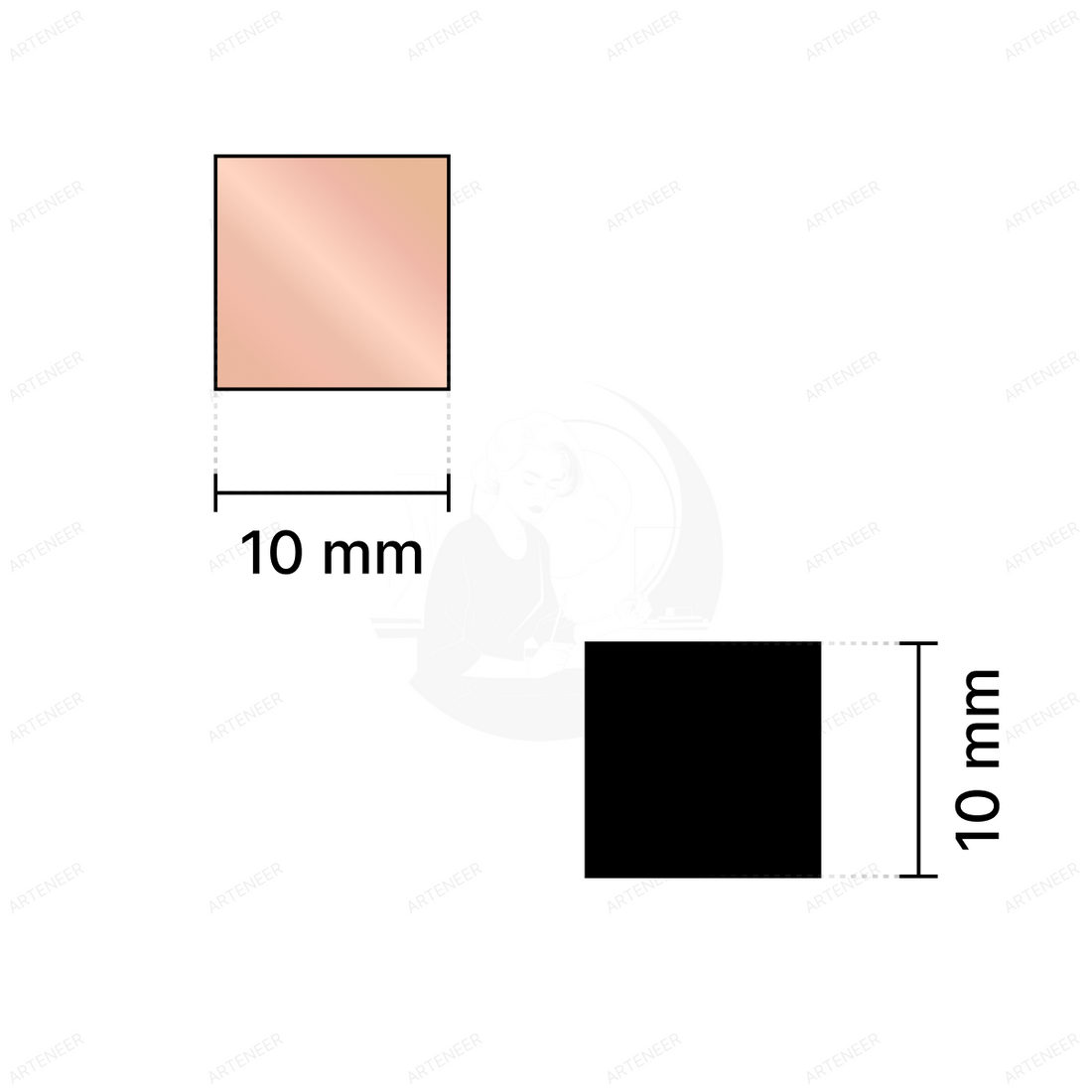 Pink Square Shape Mirror