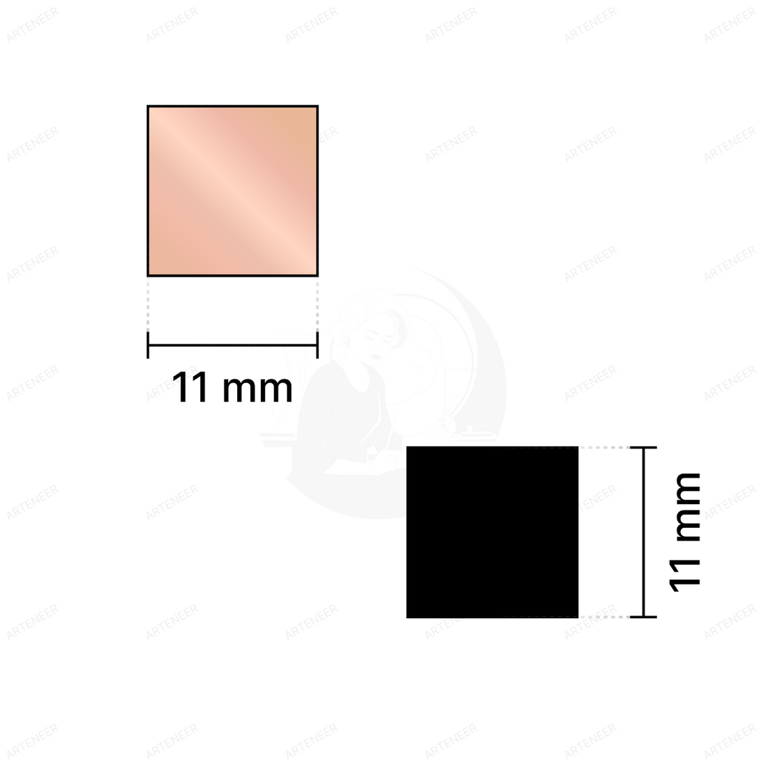 Pink Square Shape Mirror