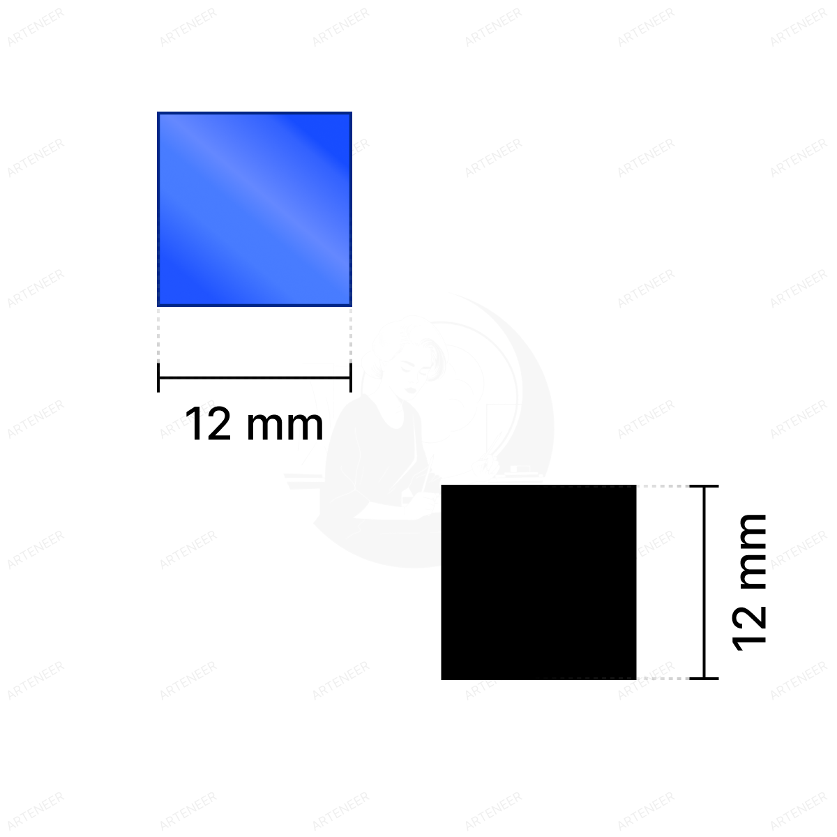 Blue Square Shape Mirror