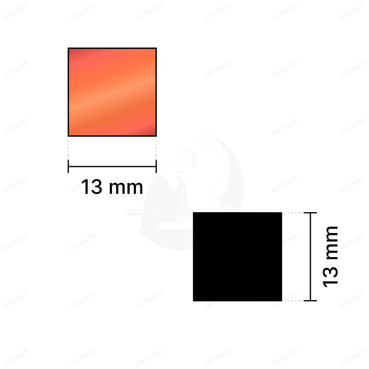 Red Square Shape Mirror