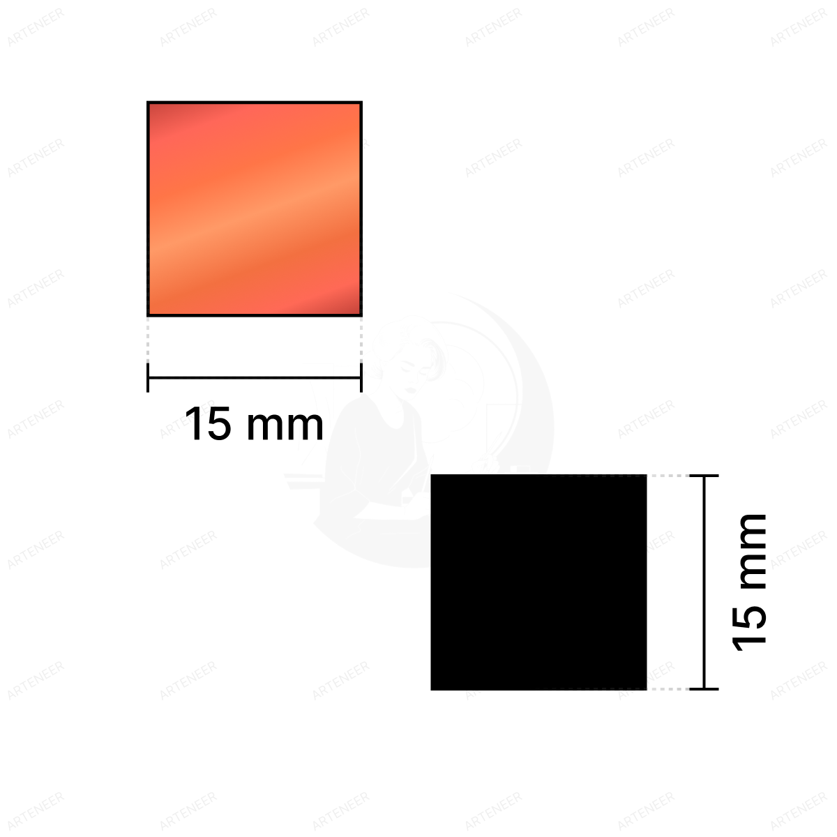 Red Square Shape Mirror