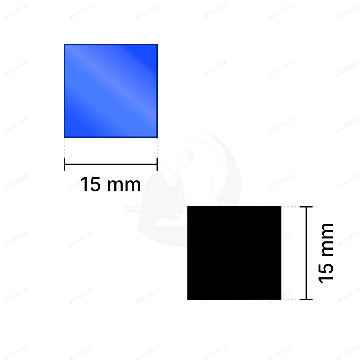 Blue Square Shape Mirror