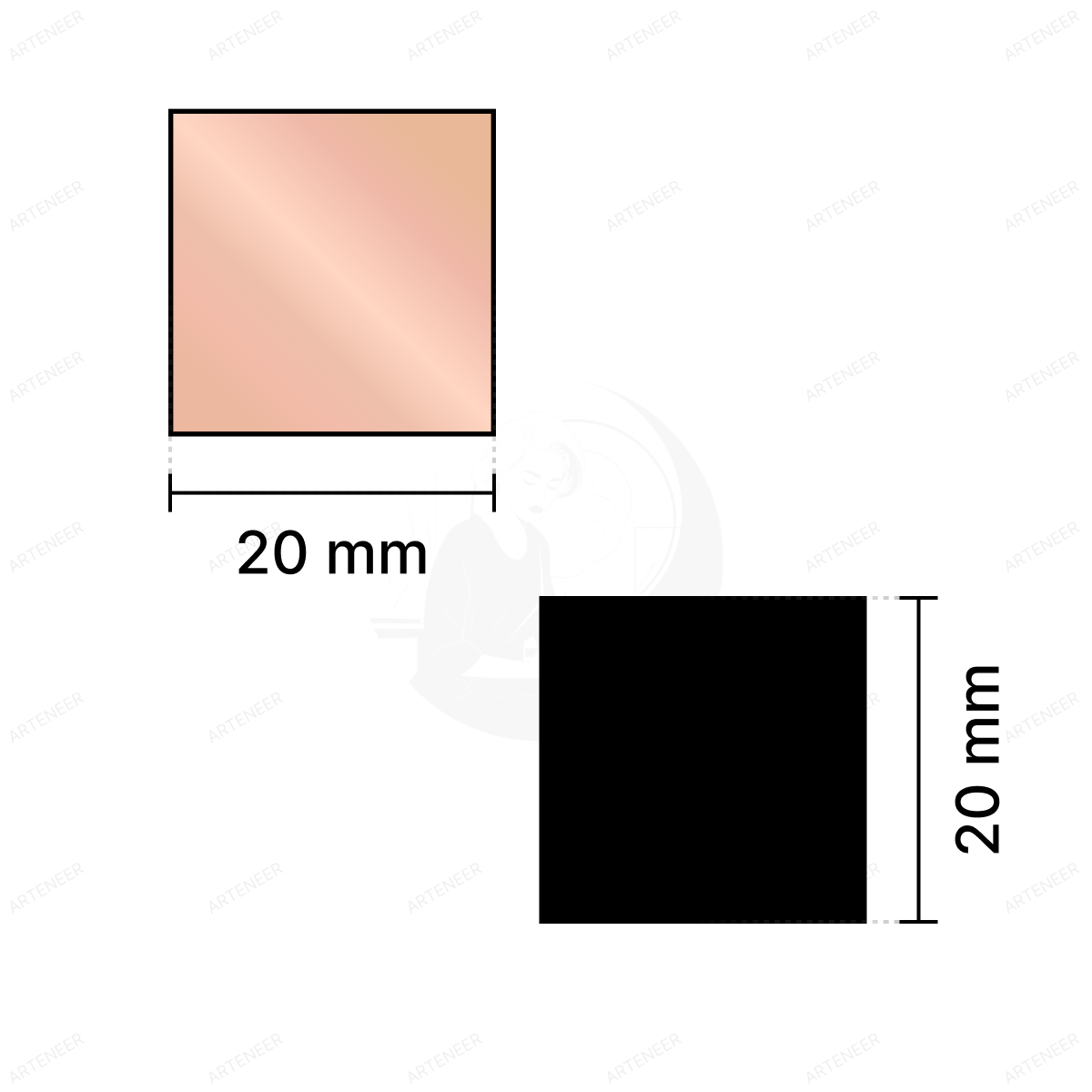 Pink Square Shape Mirror