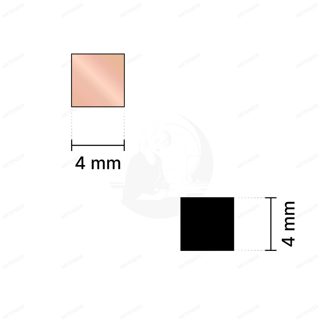 Pink Square Shape Mirror