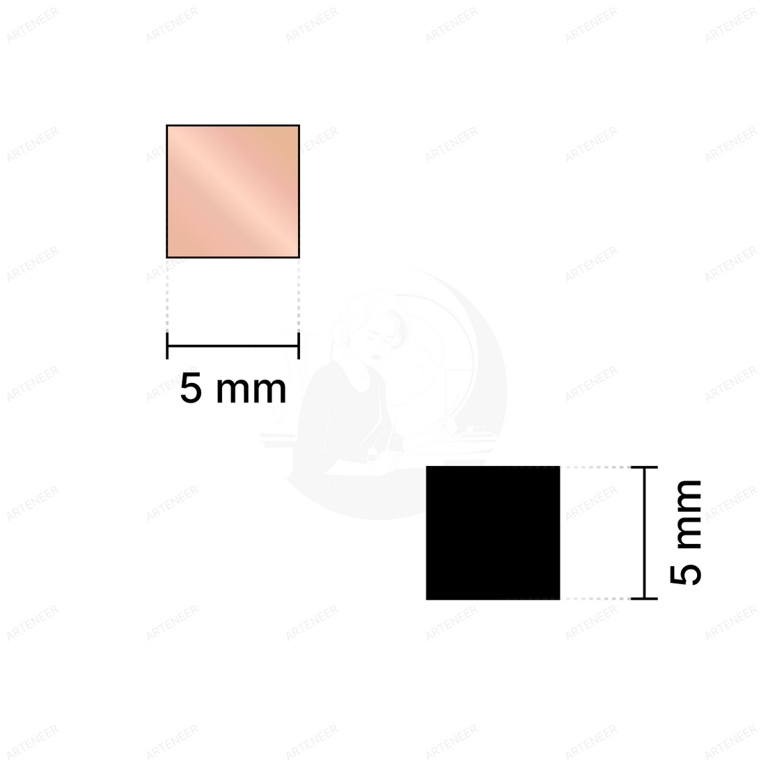 Pink Square Shape Mirror