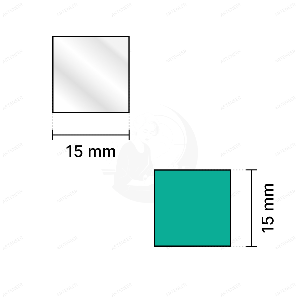 Silver Square Shape Mirror