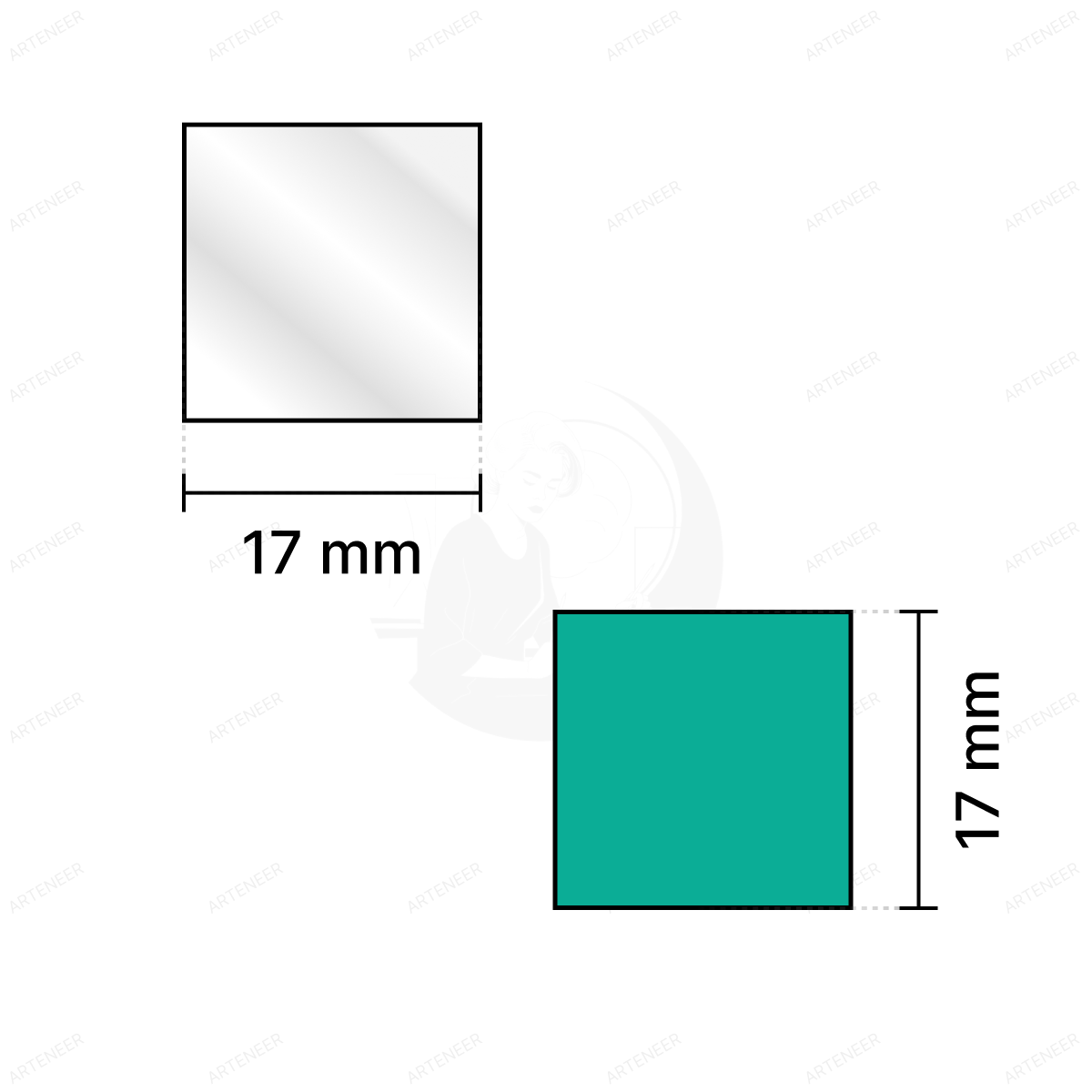 Silver Square Shape Mirror