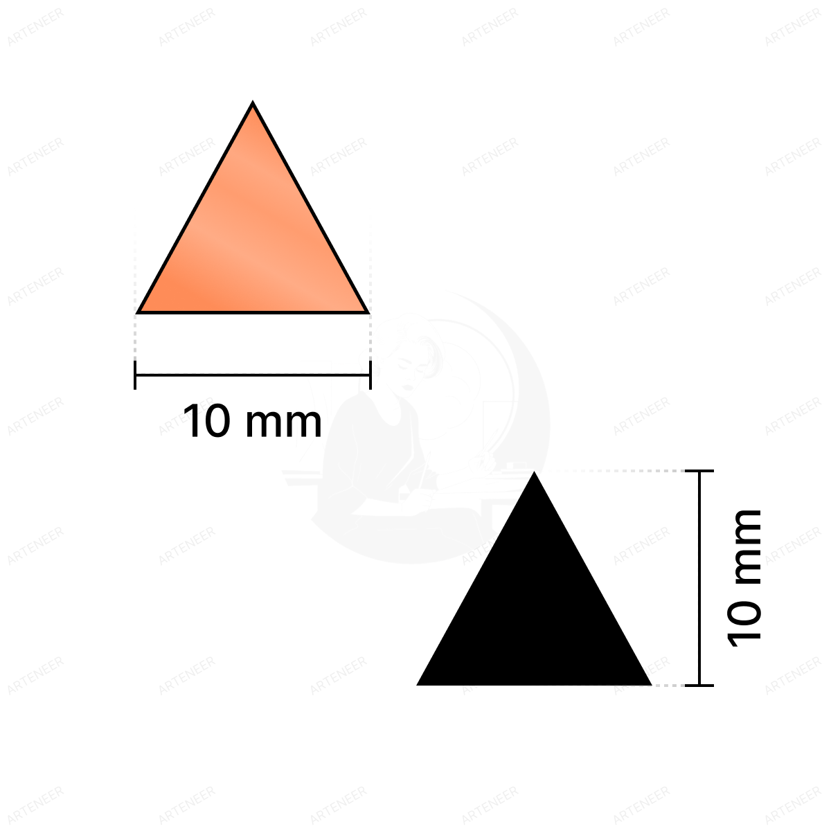 Red Triangle Shape Mirror