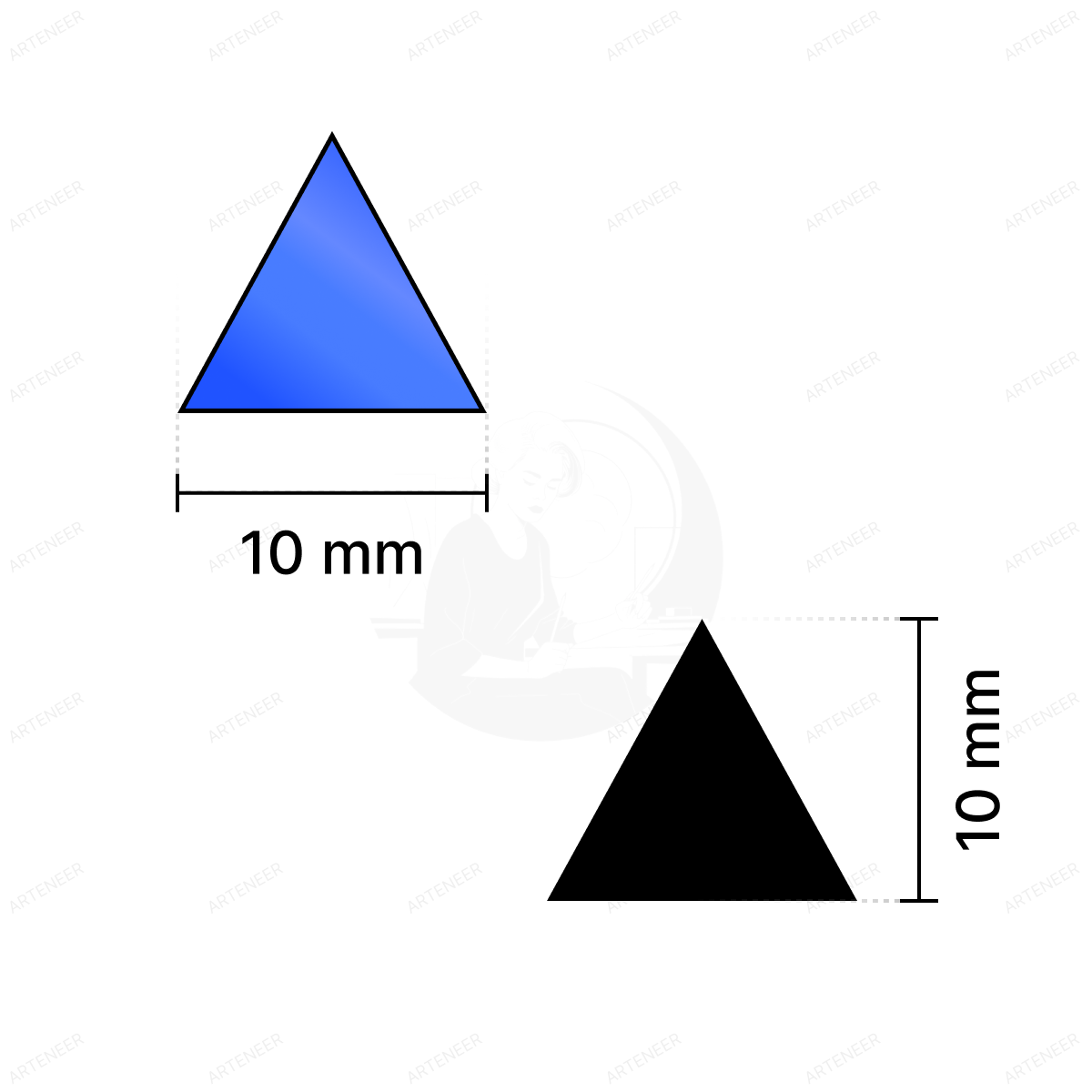 Blue Triangle Shape Mirror