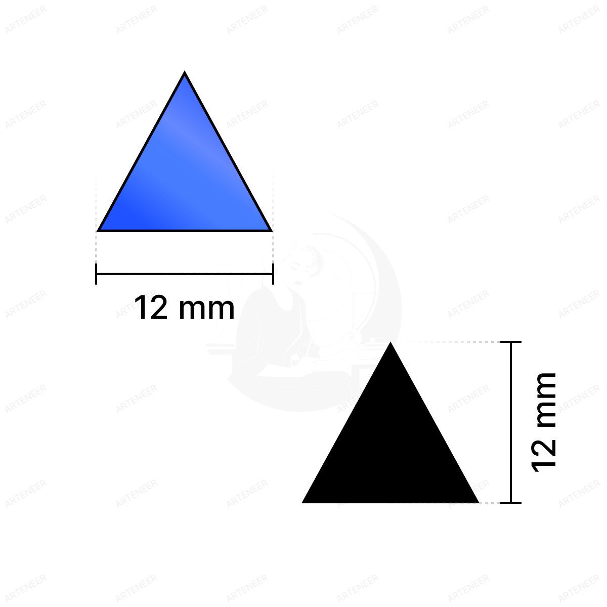 Blue Triangle Shape Mirror