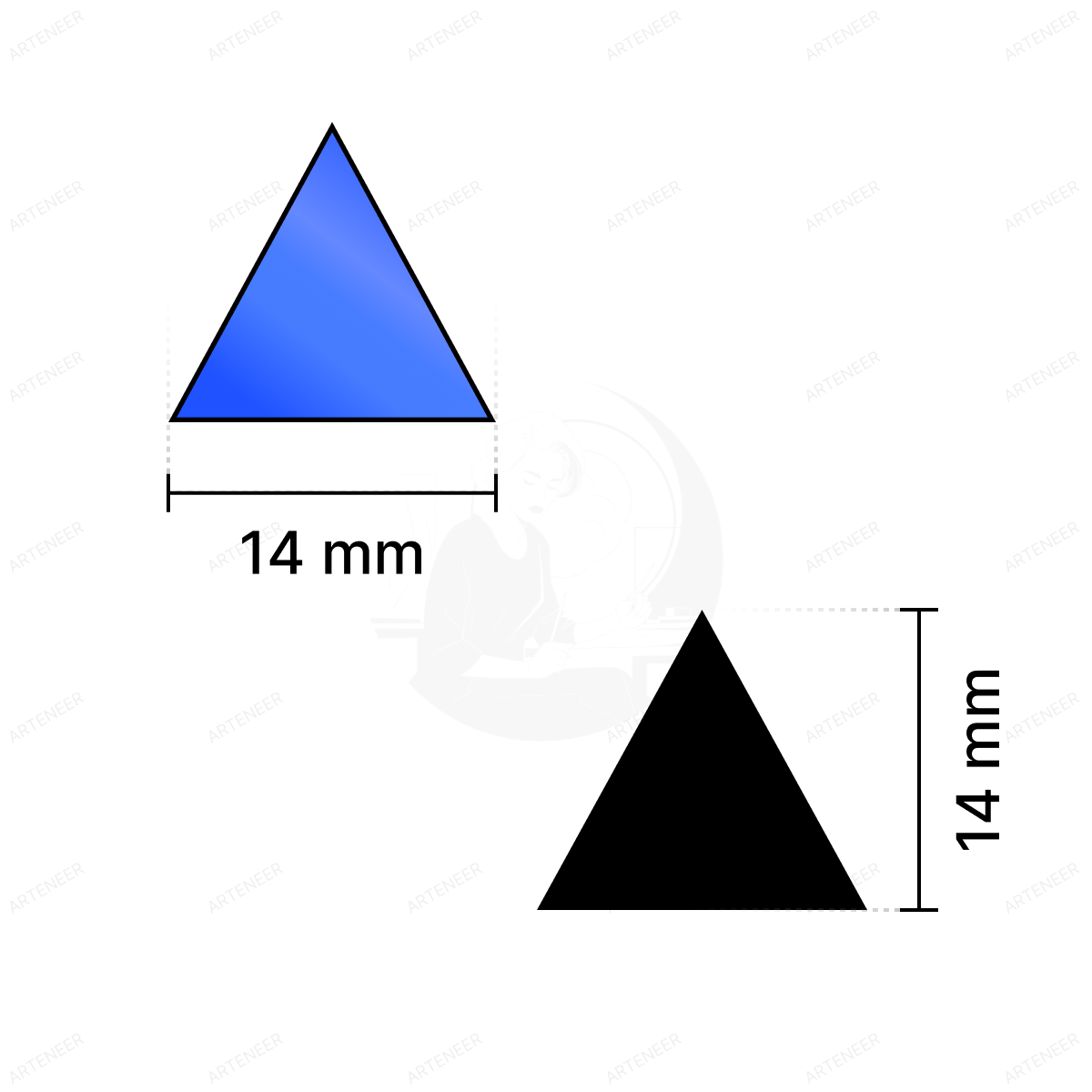 Blue Triangle Shape Mirror