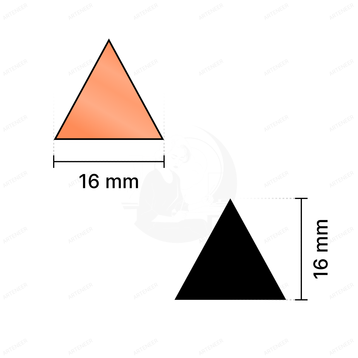 Red Triangle Shape Mirror